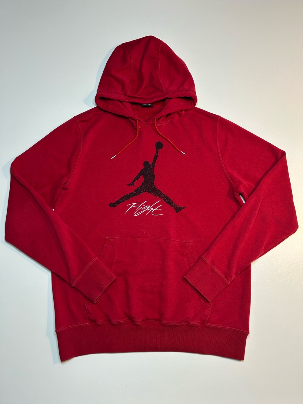 Nike Air Jordan Flight Jumpman Speckled Logo Pullover Hoodie Red